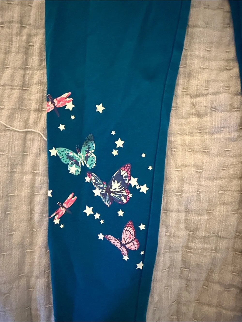 Lands' End Teal Kids' Butterfly Leggings